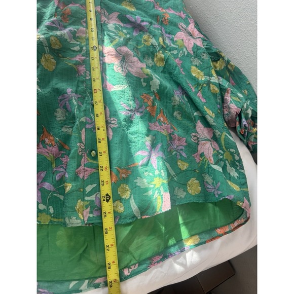 Fate Women's blouse green Floral Print Long Sleeve Zise 1X NWT Multicolor - Picture 6 of 12